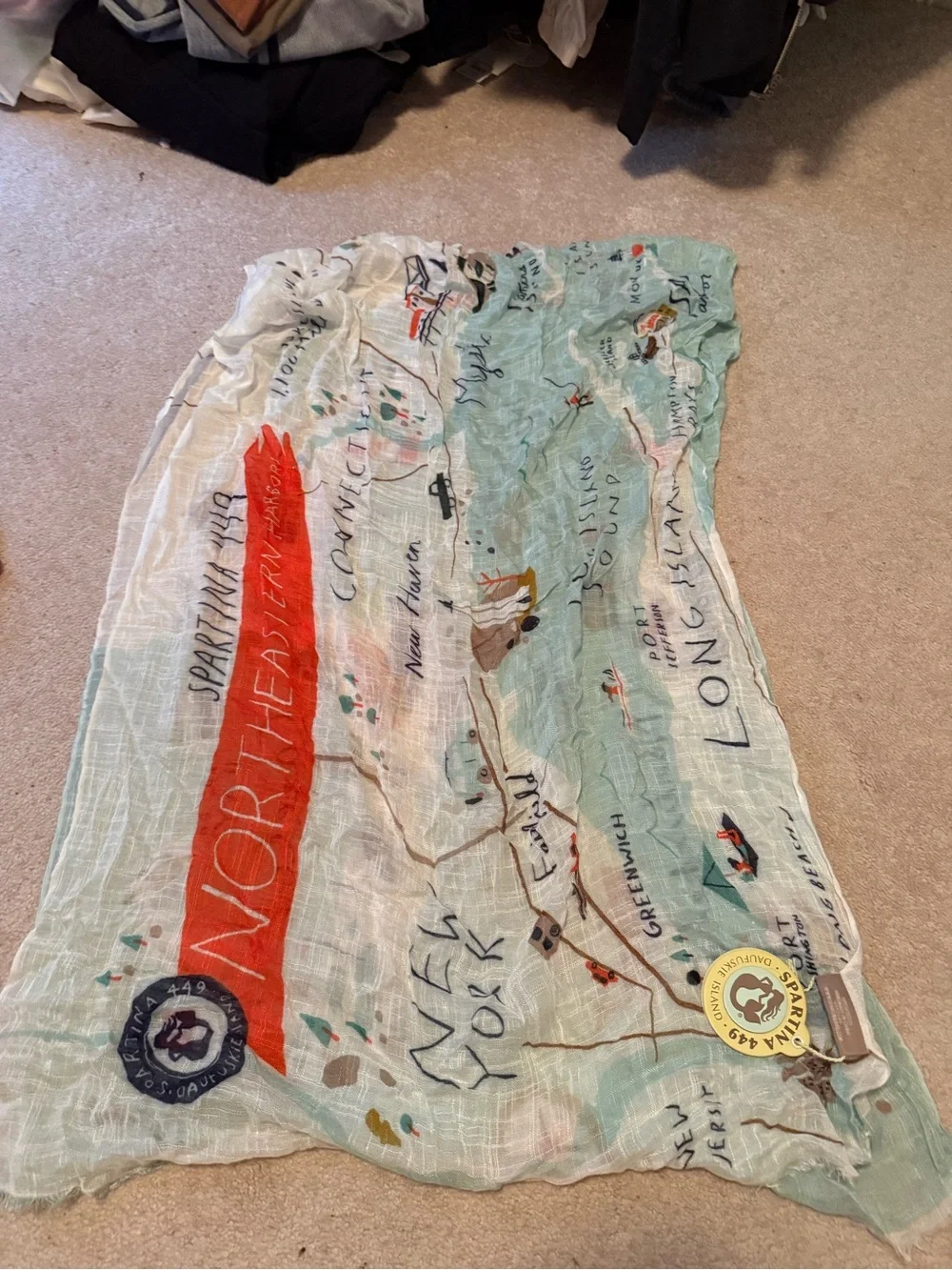 New Spartina 449 Northeast Map Scarf